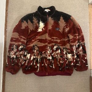 Kith maroon sherpa fleece size medium